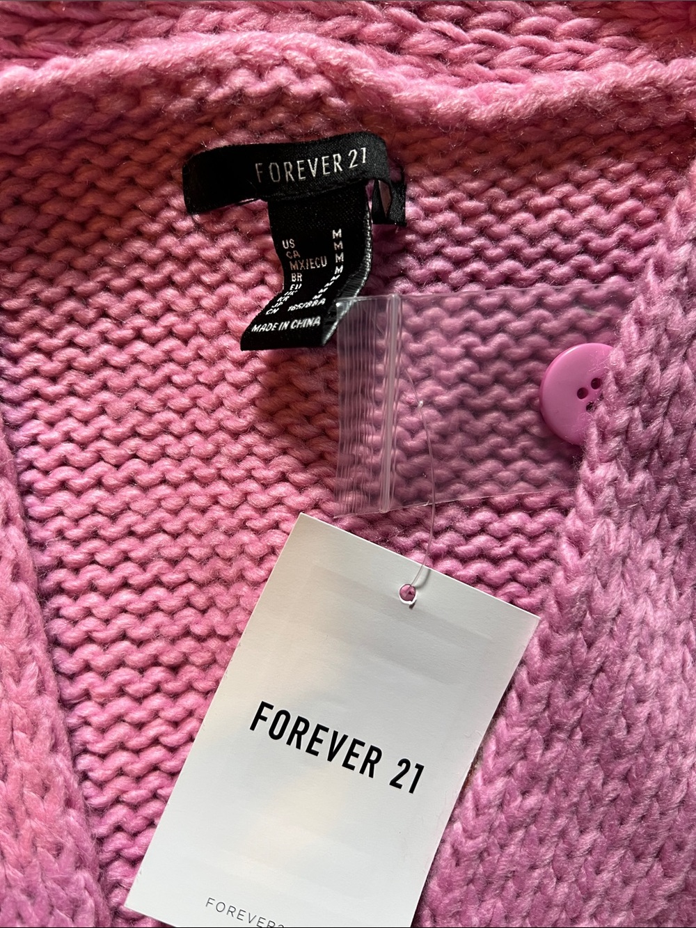 Forever 21 Pink Santa Embroidered V‑Neck Cardigan - Picture 2 of 6